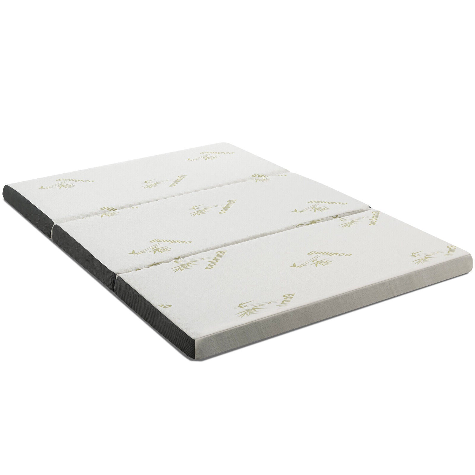 Queen 3 Inch Tri-fold Memory Foam Floor Mattress Topper Portable with Carrying Bag-M, White Mattresses M at Gallery Canada