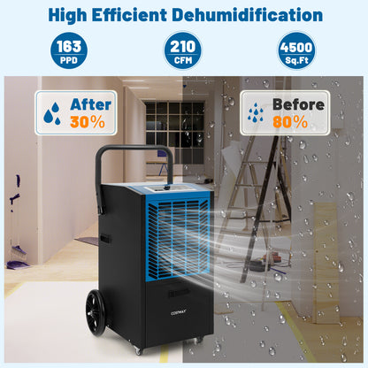 140 Pints Commercial Dehumidifier Crawl Space Dehumidifier with Pump and Drain Hose, Blue Dehumidifiers at Gallery Canada