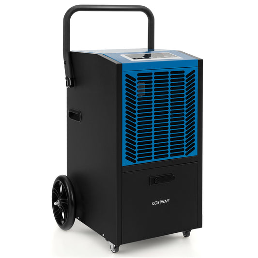 140 Pints Commercial Dehumidifier With Pump, Drain Hose, Blue Dehumidifiers Blue at Gallery Canada