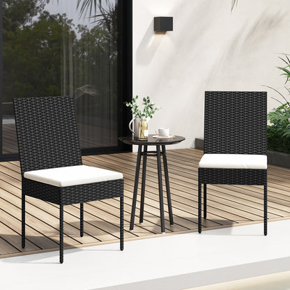 PE Wicker Patio Chairs Set of 2/4 with Cushions for Porch Deck Garden and Backyard-2 Pieces Patio Bar Furniture at Gallery Canada