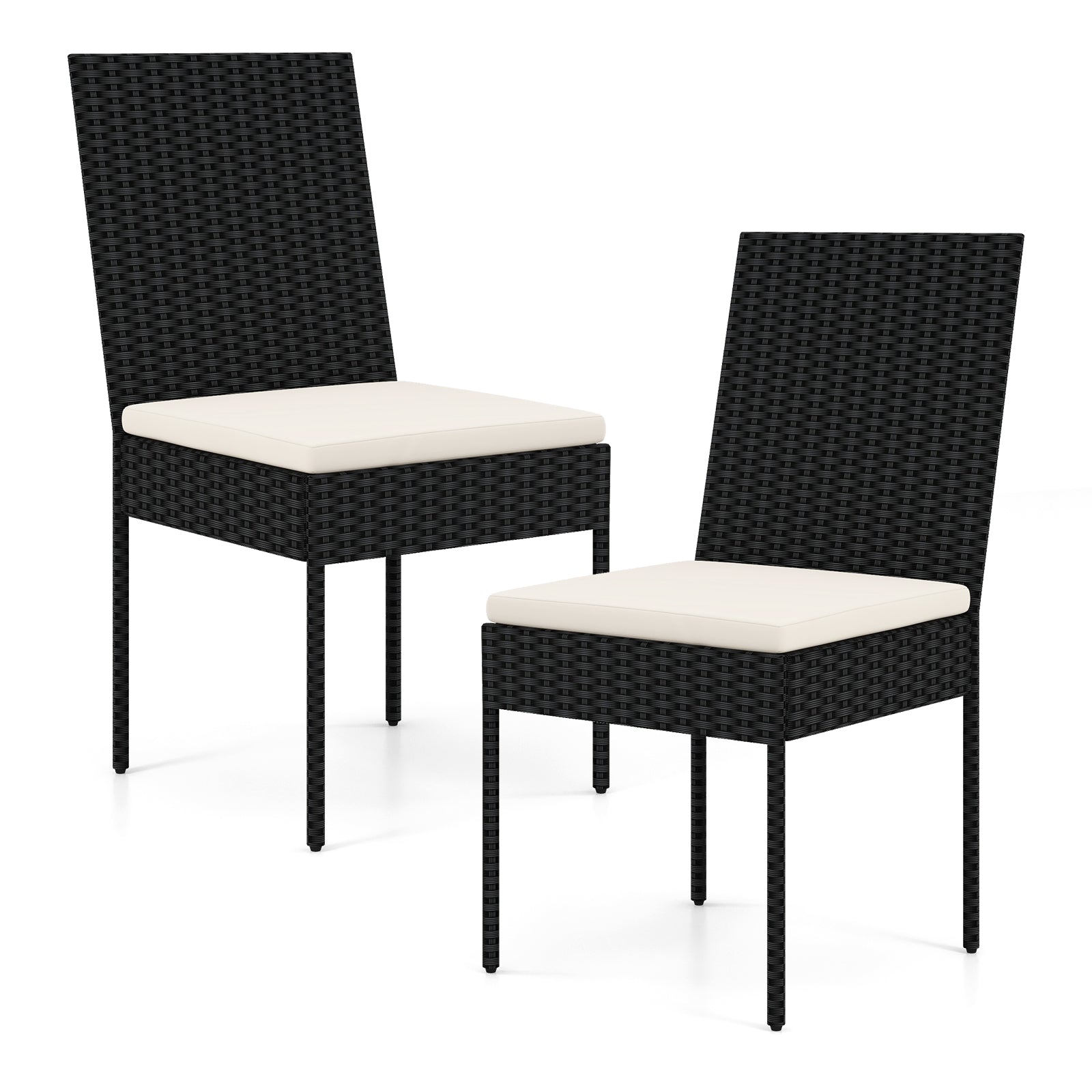 PE Wicker Patio Chairs Set of 2/4 with Cushions for Porch Deck Garden and Backyard-2 Pieces Patio Bar Furniture at Gallery Canada