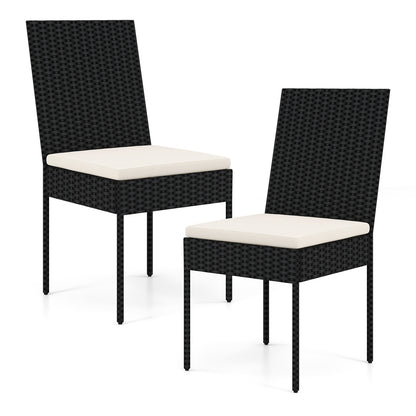 PE Wicker Patio Chairs Set of 2/4 with Cushions for Porch Deck Garden and Backyard-2 Pieces Patio Bar Furniture at Gallery Canada