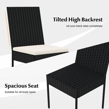 PE Wicker Patio Chairs Set of 2/4 with Cushions for Porch Deck Garden and Backyard-2 Pieces Patio Bar Furniture at Gallery Canada