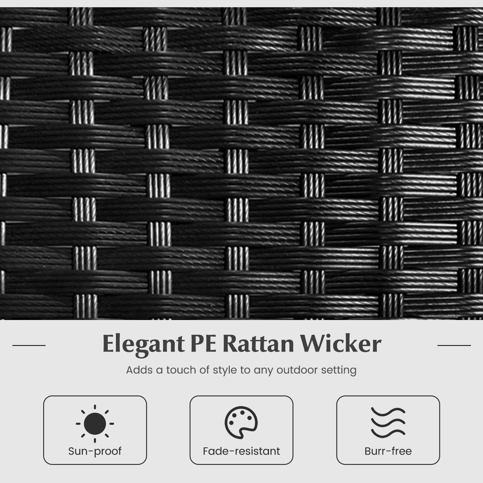 PE Wicker Patio Chairs Set of 2/4 with Cushions for Porch Deck Garden and Backyard-2 Pieces Patio Bar Furniture at Gallery Canada