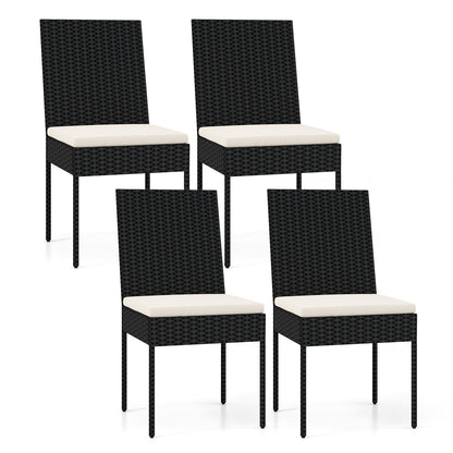 PE Wicker Patio Chairs Set Of 4 With Cushions, 4 Pieces Patio Bar Furniture Options at Gallery Canada