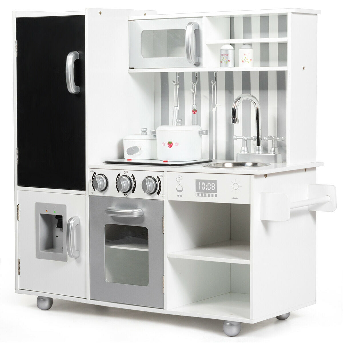 Wooden Pretend Play Kitchen Sets with Simulated Sound, White Play Kitchen Sets at Gallery Canada