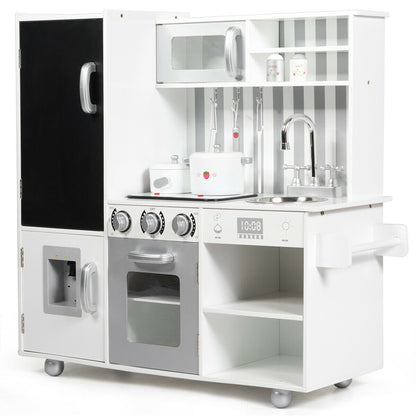 Wooden Pretend Play Kitchen Sets with Simulated Sound, White Play Kitchen Sets at Gallery Canada
