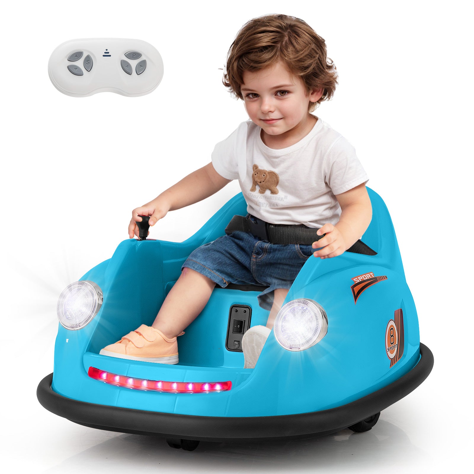 12V Electric Kids Ride on Bumper Car Battery Powered Bumping Car with Remote Control, Blue Powered Ride On Toys at Gallery Canada