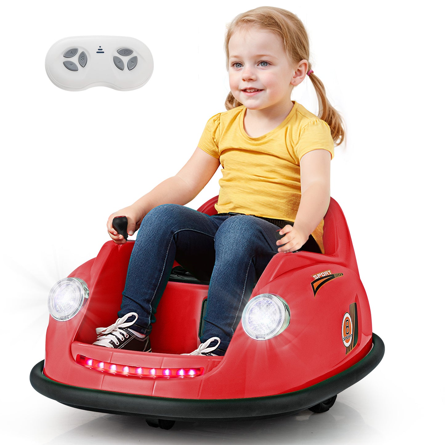 12V Electric Kids Ride on Bumper Car Battery Powered Bumping Car with Remote Control, Red Powered Ride On Toys at Gallery Canada