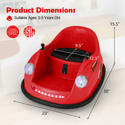 12V Electric Kids Ride on Bumper Car Battery Powered Bumping Car with Remote Control, Red Powered Ride On Toys at Gallery Canada
