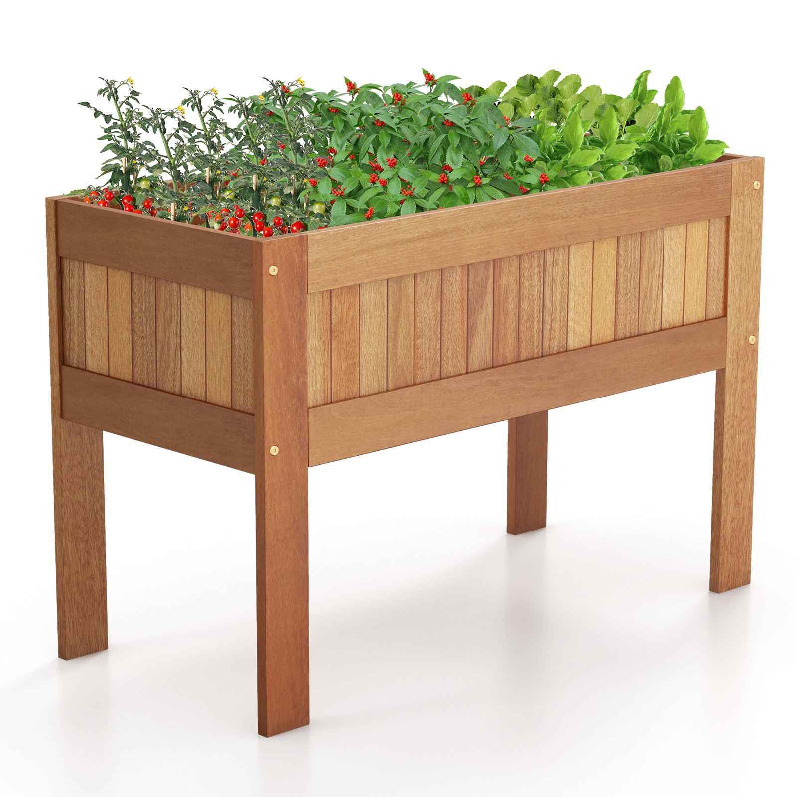 Wooden Raised Garden Bed Solid Wood Elevated Planter Box with Legs, Natural Raised Garden Beds at Gallery Canada