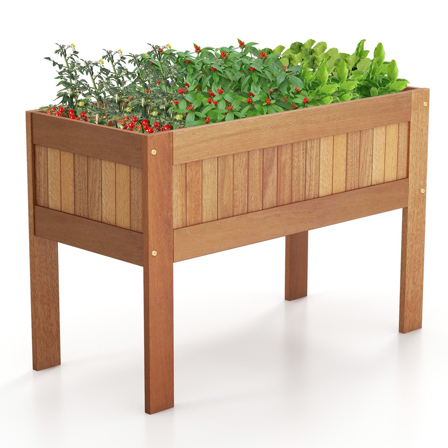 Wooden Raised Garden Bed Solid Wood Elevated Planter Box with Legs, Natural Raised Garden Beds at Gallery Canada