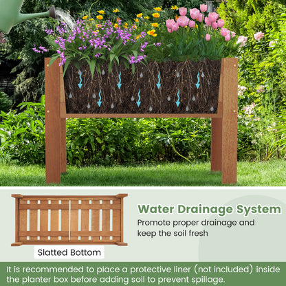 Wooden Raised Garden Bed Solid Wood Elevated Planter Box with Legs, Natural Raised Garden Beds at Gallery Canada
