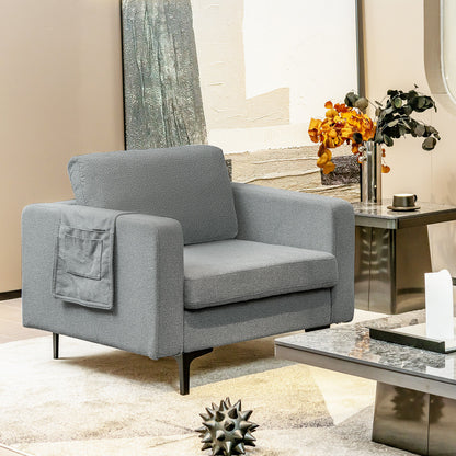 Convertible Sectional Sofa, 1-Seat, With Reversible Ottoman, Gray Accent Chairs at Gallery Canada