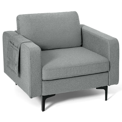 Convertible Sectional Sofa, 1-Seat, With Reversible Ottoman, Gray Accent Chairs Gray at Gallery Canada