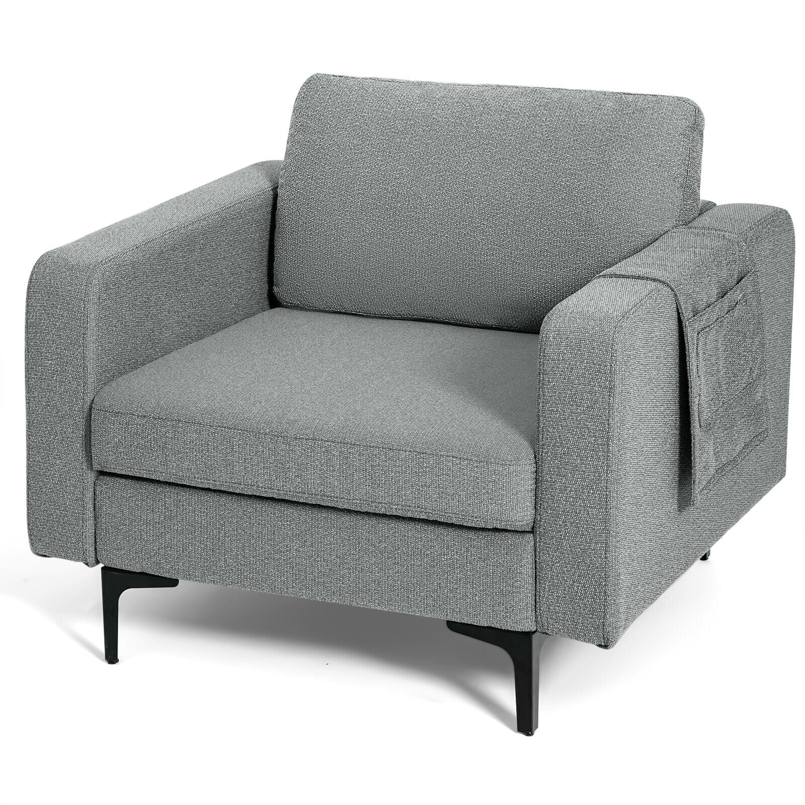 1/2/3/4-Seat Convertible Sectional Sofa with Reversible Ottoman-1-Seat, Gray Accent Chairs at Gallery Canada