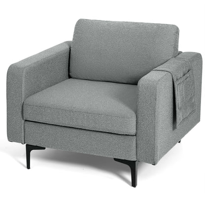1/2/3/4-Seat Convertible Sectional Sofa with Reversible Ottoman-1-Seat, Gray Accent Chairs at Gallery Canada