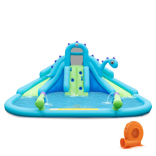 Inflatable Water Slide, Dual Slides, Large Splash Pool, Blue Bounce House Blue at Gallery Canada