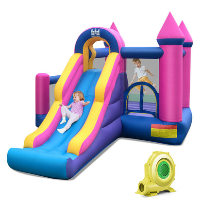7-in-1 Kids Inflatable Bounce House with Long Slide and 735W Blower, Multicolor Bounce House at Gallery Canada