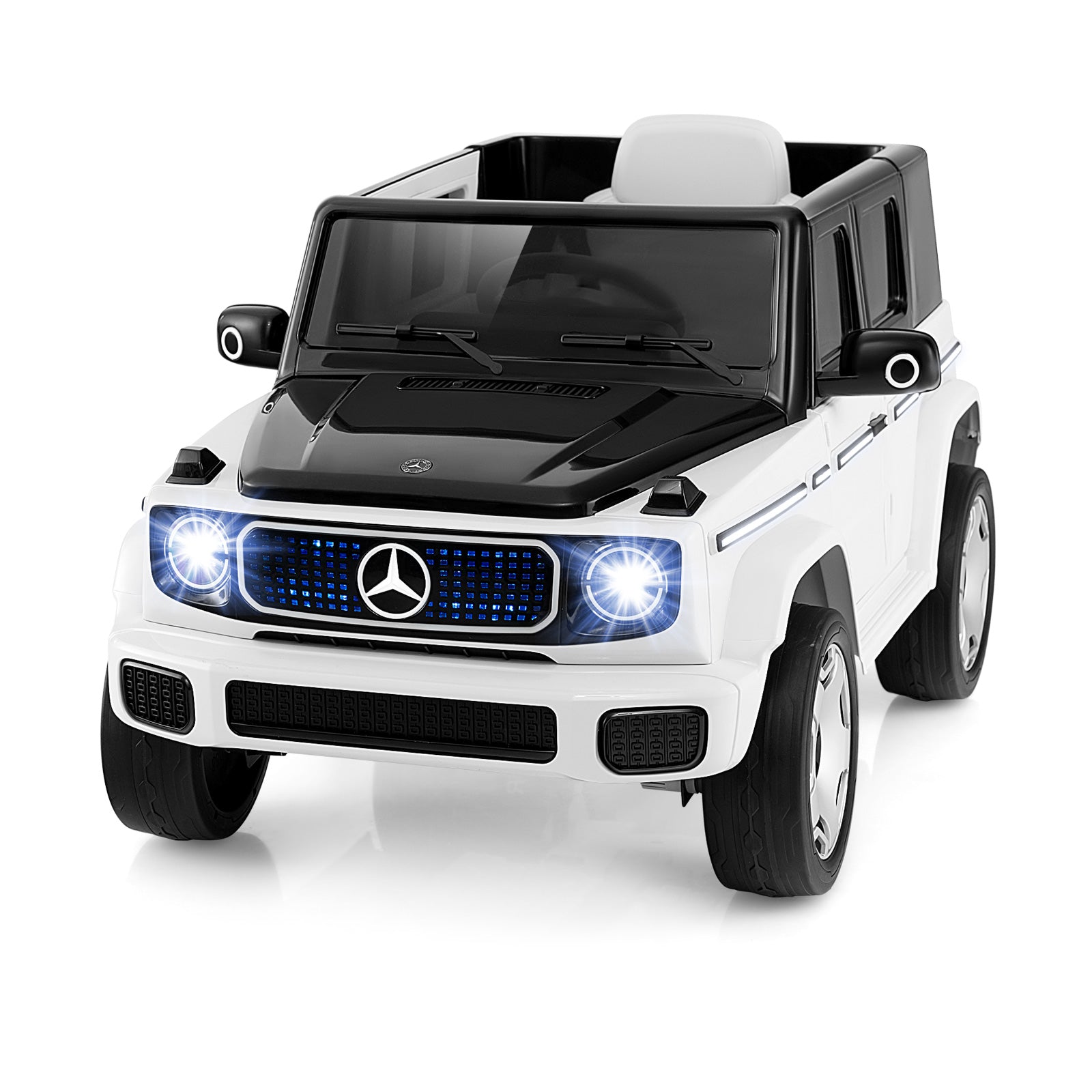 12V Licensed Mercedes-Benz EQG Kids Ride On Car with Remote Control, White Powered Ride On Toys at Gallery Canada