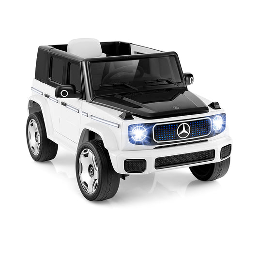 12V Licensed Mercedes-Benz EQG Kids Ride On Car with Remote Control, White Powered Ride On Toys White at Gallery Canada