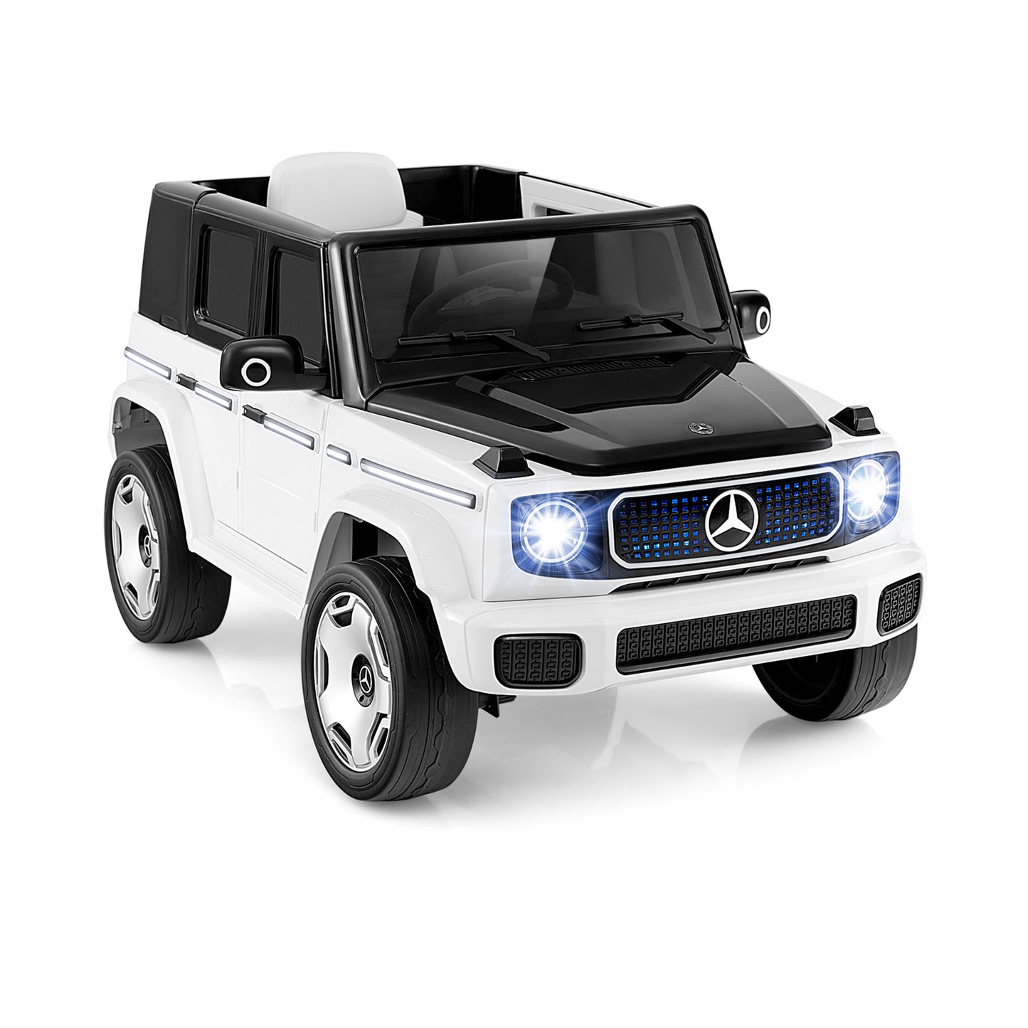 12V Licensed Mercedes-Benz EQG Kids Ride On Car with Remote Control, White Powered Ride On Toys at Gallery Canada