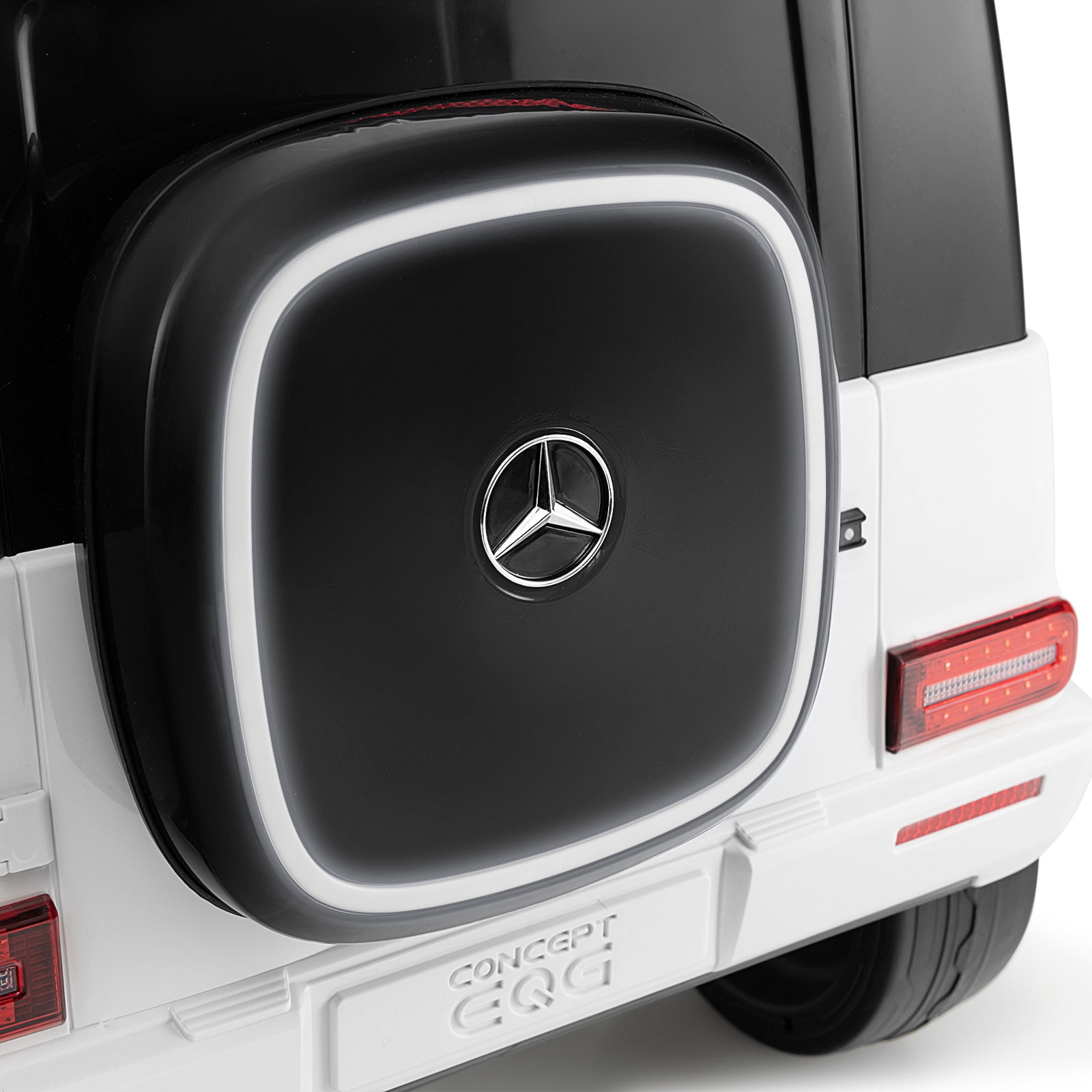 12V Licensed Mercedes-Benz EQG Kids Ride On Car with Remote Control, White Powered Ride On Toys at Gallery Canada