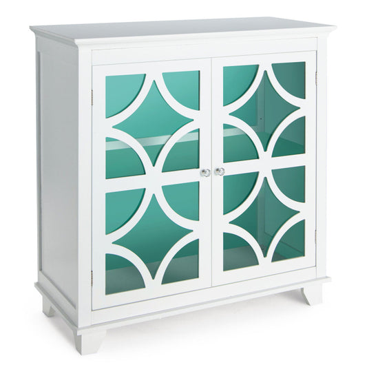 Kitchen Buffet Sideboard, Glass Doors, Green Sideboards Cabinets & Buffets Green at Gallery Canada