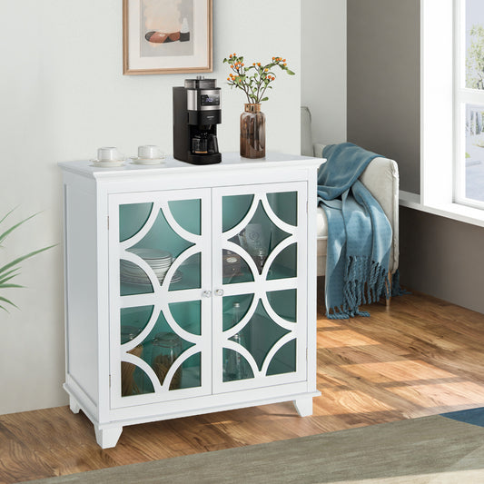 Kitchen Buffet Sideboard, Glass Doors, Green Sideboards Cabinets & Buffets Green at Gallery Canada