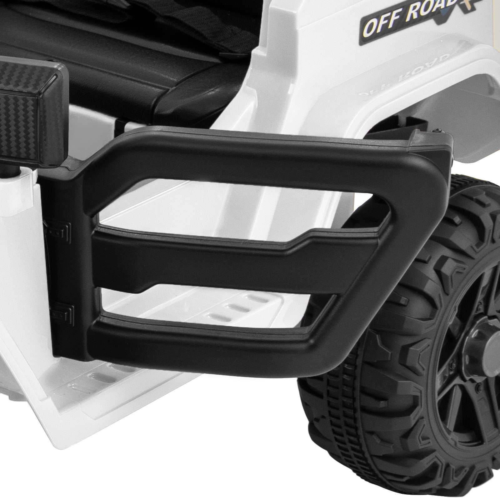 12V Kids Ride on Truck Car with Remote Control Threaded Wheels and 3 Speeds, White Powered Ride On Toys at Gallery Canada