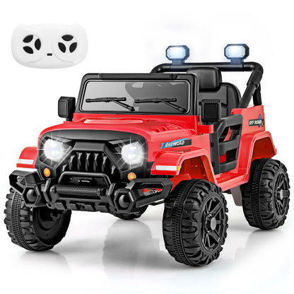 12V Kids Ride on Truck Car with Remote Control Threaded Wheels and 3 Speeds, Red Powered Ride On Toys at Gallery Canada