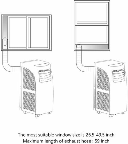 9000 BTU Portable Air Conditioner with Built-in Dehumidifier and Remote Control, Black & White Portable Air Conditioners at Gallery Canada