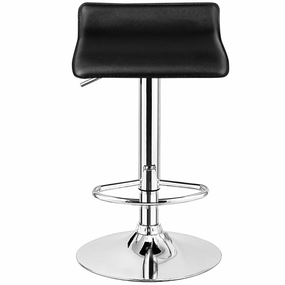 Set of 2 Adjustable PU Leather Backless Bar Stools, Black Bar Stools at Gallery Canada