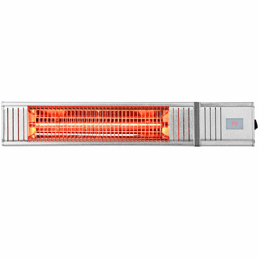1500W Infrared Patio Heater, With Remote & Timer, Silver Space Heaters Silver at Gallery Canada