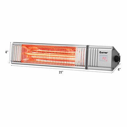 1500W Infrared Patio Heater, With Remote & Timer, Silver Space Heaters at Gallery Canada