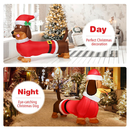 5 Feet Inflatable Christmas Dog With LED Lights, Red Christmas Inflatables at Gallery Canada
