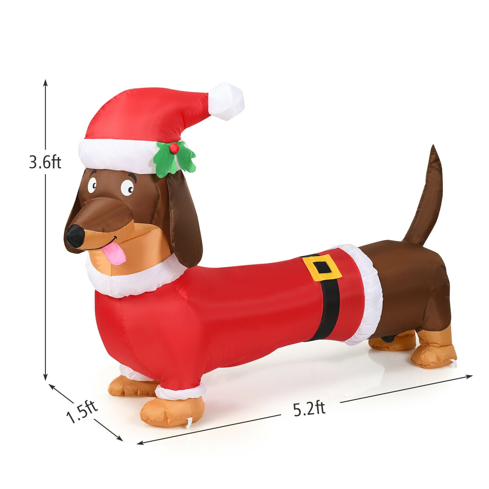5 Feet Inflatable Christmas Dog With LED Lights, Red Christmas Inflatables at Gallery Canada