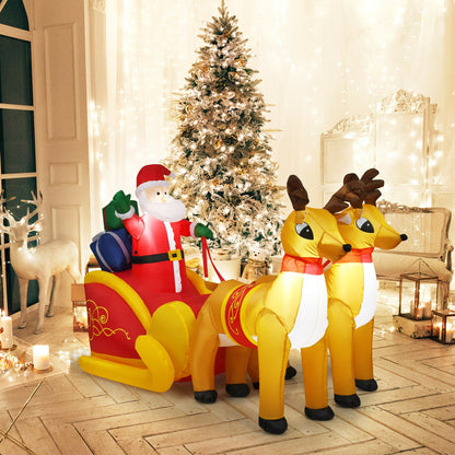 7.5 Feet Waterproof Inflatable Santa, Double Deer And Sled, Multicolor Christmas Inflatables at Gallery Canada