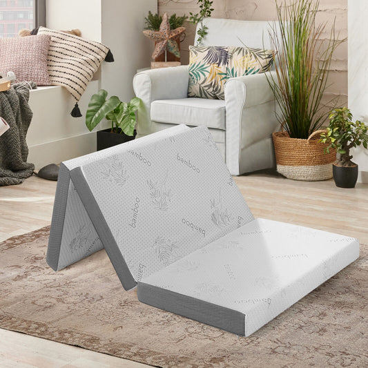 4 Inch Tri-Fold Cooling Gel Memory Foam Mattress, Twin XL Mattresses Twin XL at Gallery Canada