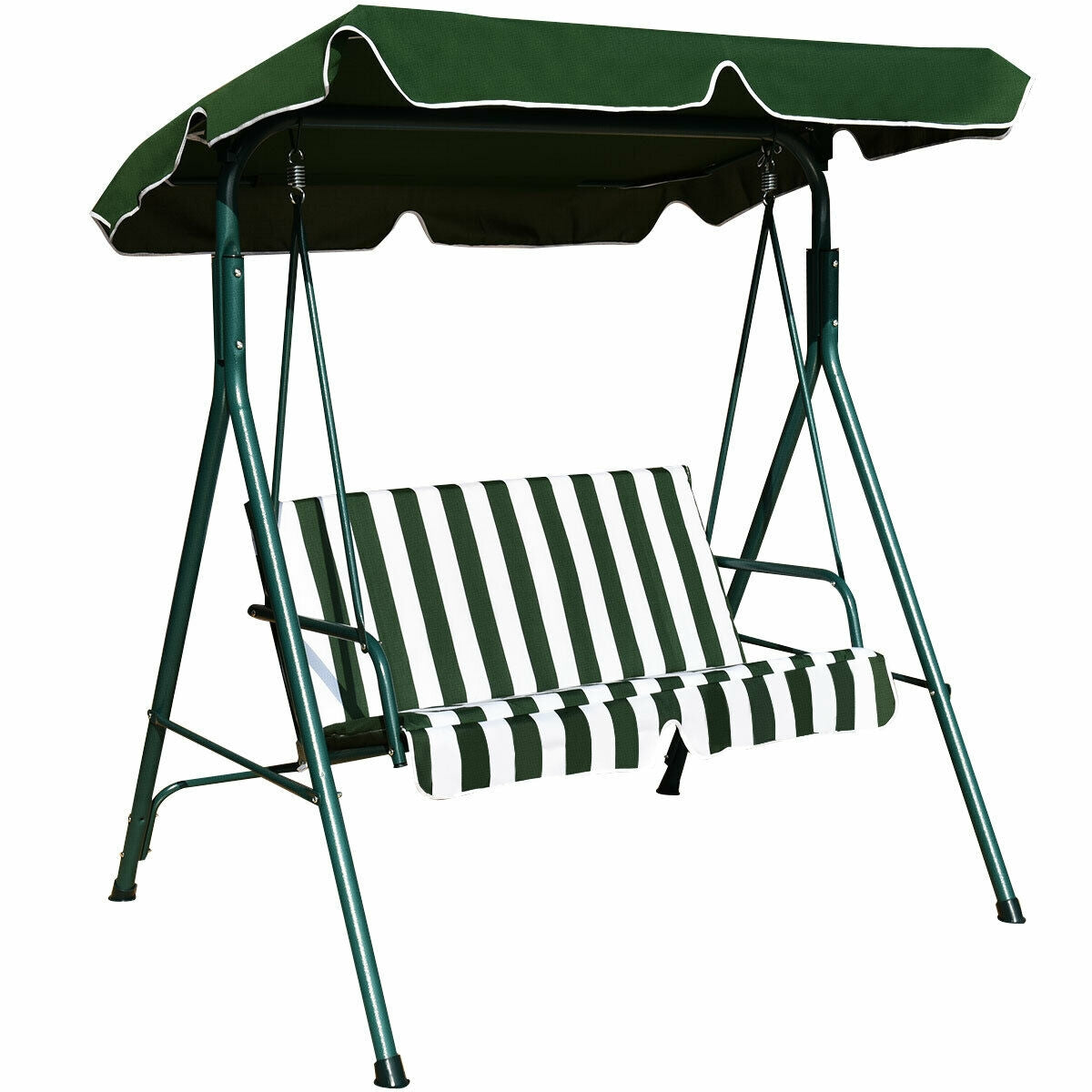 Loveseat Cushioned Patio Steel Frame Swing Glider , Green Porch Swings at Gallery Canada