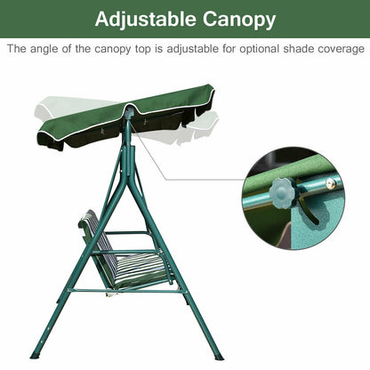 Loveseat Cushioned Patio Steel Frame Swing Glider , Green Porch Swings at Gallery Canada