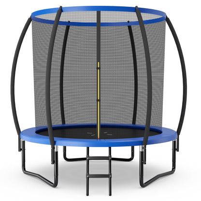 8 Feet ASTM Approved Recreational Trampoline with Ladder, Blue Trampolines Blue at Gallery Canada