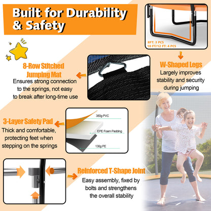 8 Feet ASTM Approved Recreational Trampoline, Orange Trampolines at Gallery Canada