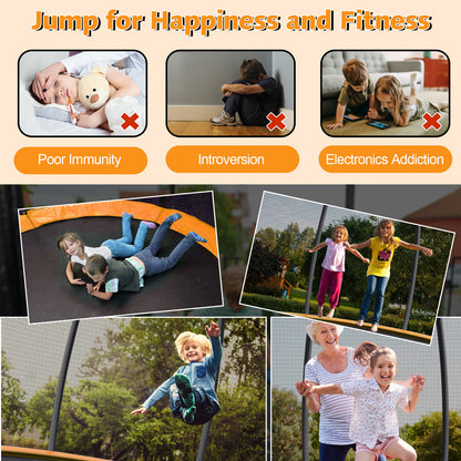 8 Feet ASTM Approved Recreational Trampoline, Orange Trampolines at Gallery Canada