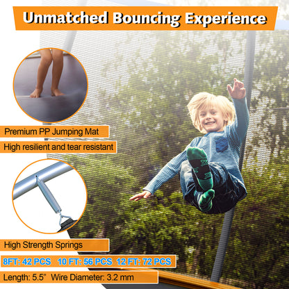 8 Feet ASTM Approved Recreational Trampoline, Orange Trampolines at Gallery Canada