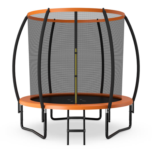 10 Feet ASTM Approved Recreational Trampoline with Ladder, Orange Trampolines Orange at Gallery Canada