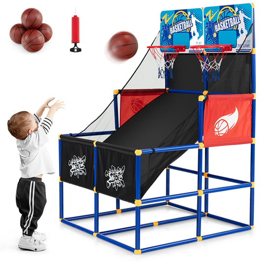 Kids Arcade Basketball Game Set with 4 Basketballs and Ball Pump, Multicolor Toy Sports Multicolor at Gallery Canada