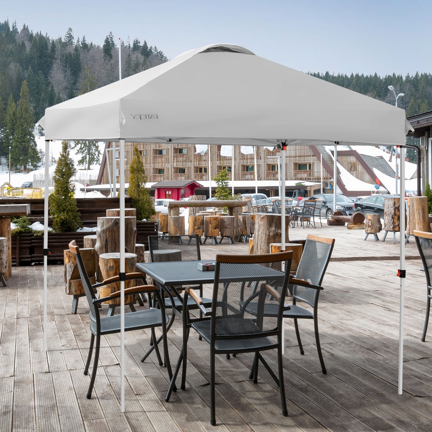 6.6 x 6.6 Feet Outdoor Pop-up Canopy Tent with Roller Bag, Gray Canopies at Gallery Canada