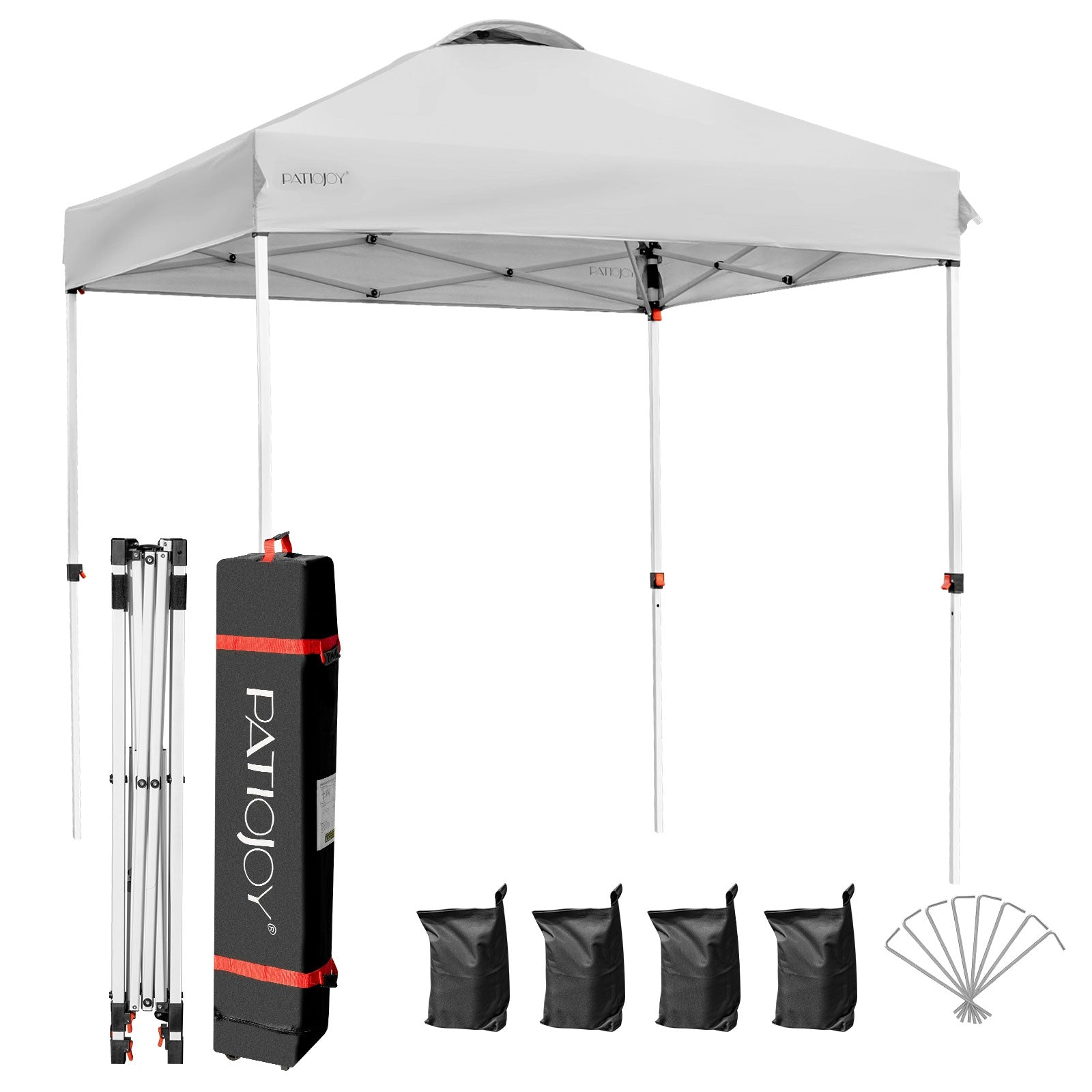 6.6 x 6.6 Feet Outdoor Pop-up Canopy Tent with Roller Bag, Gray Canopies at Gallery Canada