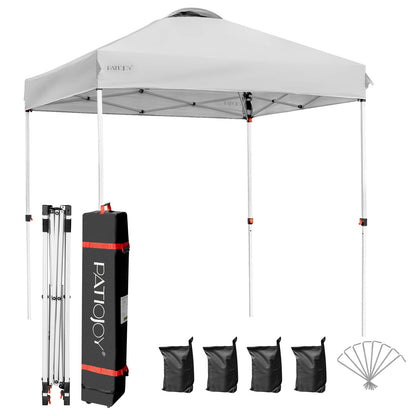6.6 x 6.6 Feet Outdoor Pop-up Canopy Tent with Roller Bag, Gray Canopies at Gallery Canada